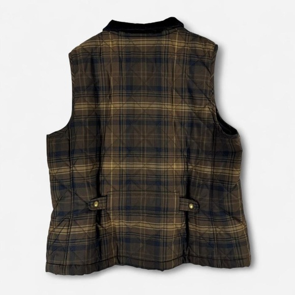 Ralph Lauren vintage plaid vest Size XL Black Yellow Quilted - Picture 2 of 7